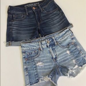 American Eagle Super Stretch MIDI Denim Shorts Size 2, Lot of 2 NWOT